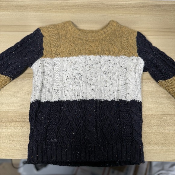 Marks & Spencer Toddler Cable Knit Chunky Sweater Tri Color Neutral 2-3 Yrs - Picture 3 of 7